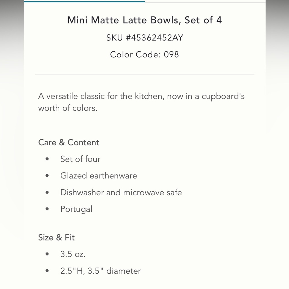 Mini matte bowls set of 4 - Picture 3 of 3